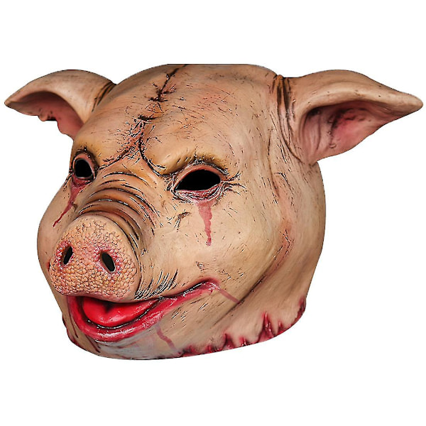 Halloween Skräck Mask Skräck Mask Maskerad Gris Huvud Mask Djur Cosplay Kostym Latex Masken, Halloween Skräck Gris Huvud Huva Mask Djur Huva Läskig