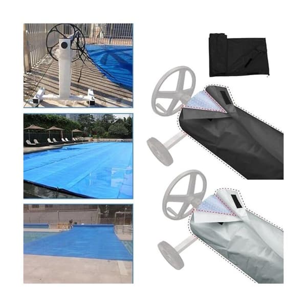 Poolöverdrag för utomhusbruk 550x96cm Grått Vattentätt Tyg för Trädgård