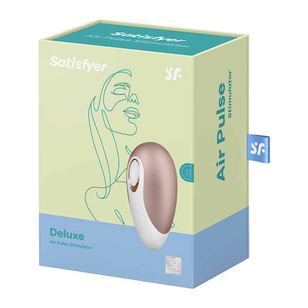 Satisfyer: Satisfyer Deluxe, Lufttrycksvibrator Champagne, White ABS plastic, Silicone