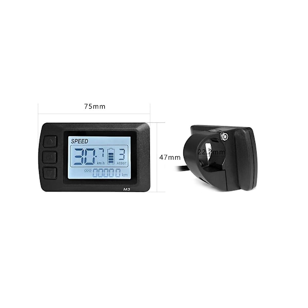 Ebike Lcd-m3 Display 24v36v48v Sm-kontakt Anslutning Display Lämplig För Elektrisk Cykel Smart C