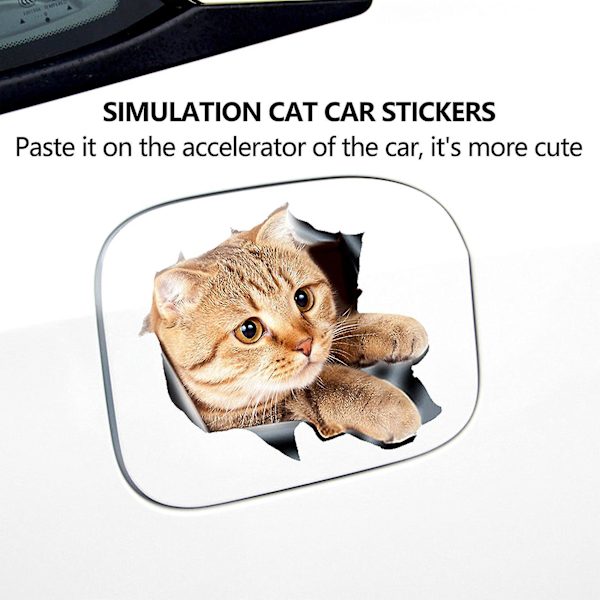 (4 stk) 3D Katt Bilklistremerke / Dekal For Vindu, Lastebil, Bil, Bærbar PC Eller Ipad