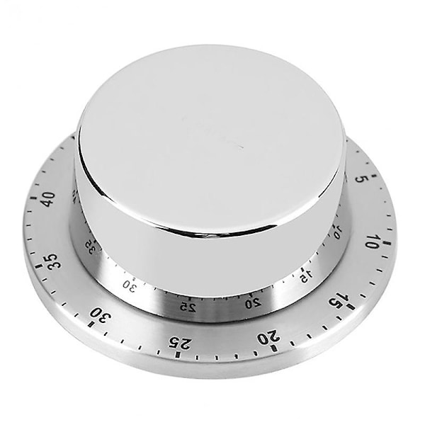 Köktimer i rostfritt stål med magnetisk bas, manuell mekanisk matlagningsklocka, alarm, påminnelse