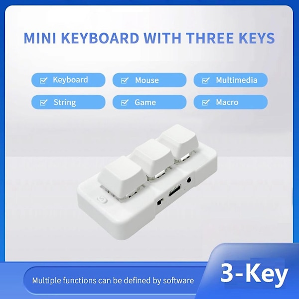 Mk321bt 3-nøgle Mini Tilpasset Mekanisk Tastatur Blå Kontakt Usb+bt Dual-mode Forbindelse Til Spil