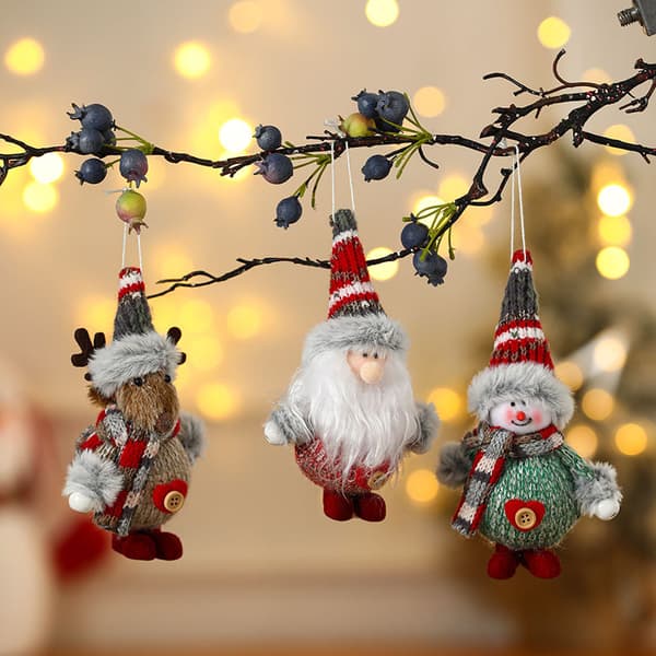 Julepynt Træpynt Sæt af ３ Mini Dekorative Hængende Indendørs Julepynt Hjem Ferie