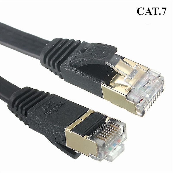 8m nettverkskabel Lan Cat6 Cat7 Rj45 ledning Ethernet flat skjermet kabel patch ledning