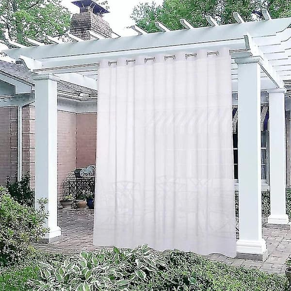 2-pack utomhusgardiner, vattentäta polyesterpaneler för avskildhet, för uteplats, veranda, lusthus, vit 132x243cm