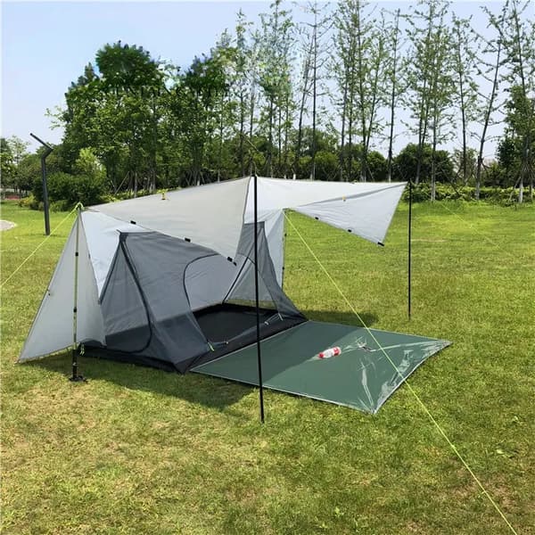 Indre telt med gulv til overlevelsesly, åndbart mesh dobbeltsidet lynlås til camping og vandreture