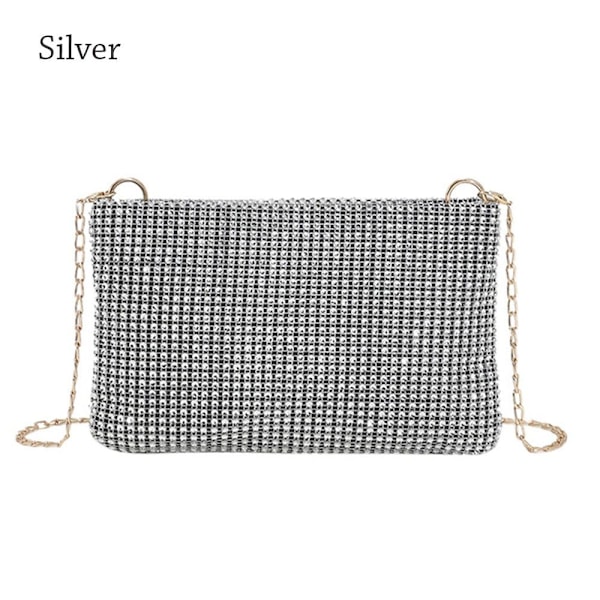 Dame Bryllupsfest Clutch Skuldertasker Håndtasker silver