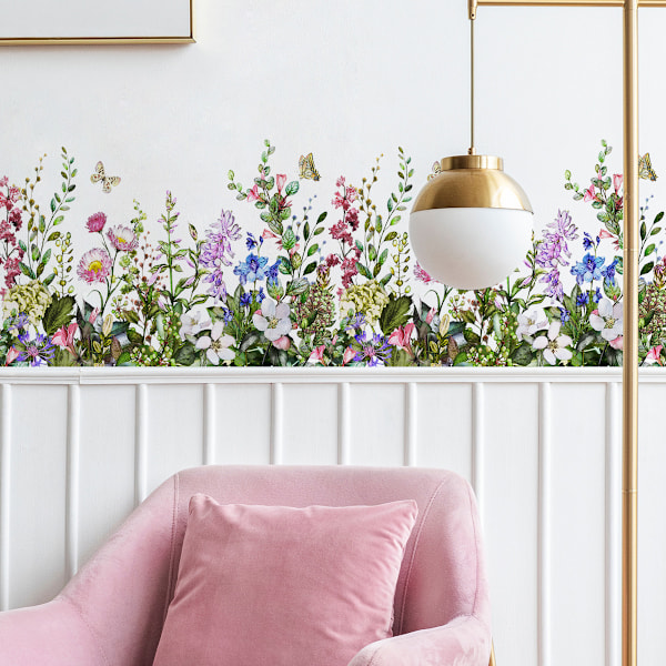 Väggdekorationer med blommor, glasfönsterdekaler, självhäftande väggdekorationer för vardagsrum och sovrum