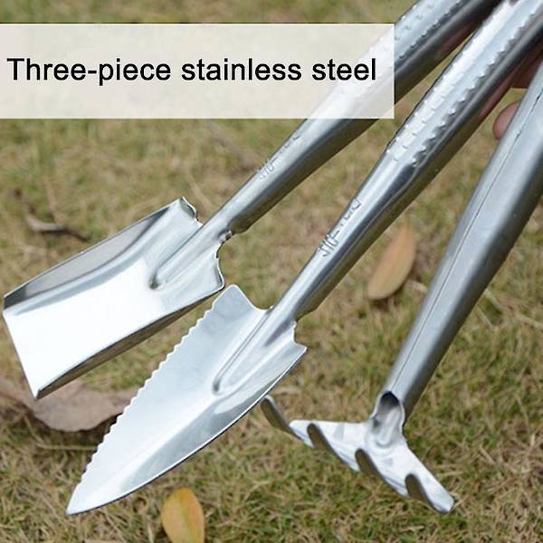 Rostfritt stål 3 st set Mini trädgårdsväxtkruka verktyg Liten spade