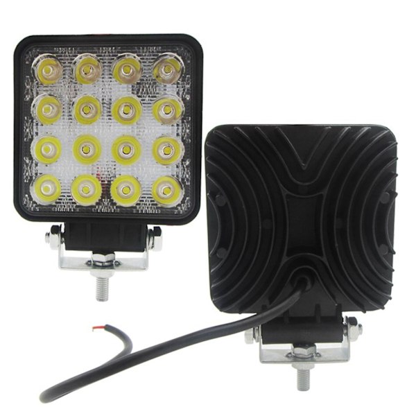 2x 48w 6000k Led Spot Beam Firkantede Arbejdslys Lampe Traktor Suv Truck 4wd 12v 24v