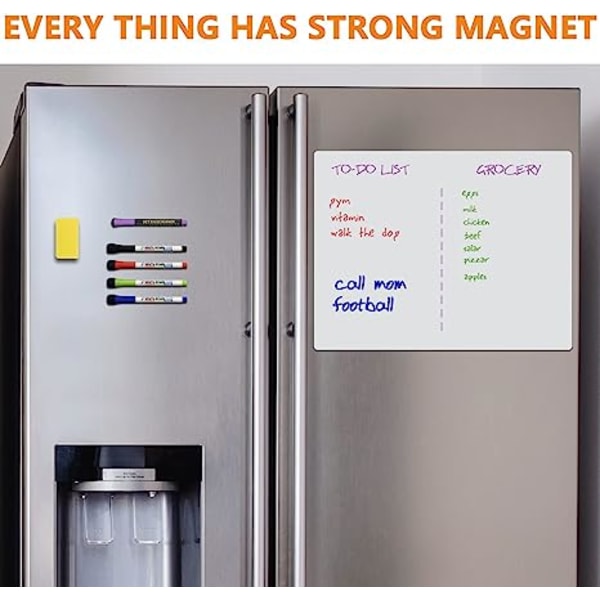 Magnetisk whiteboard för kylskåp Vit White A4