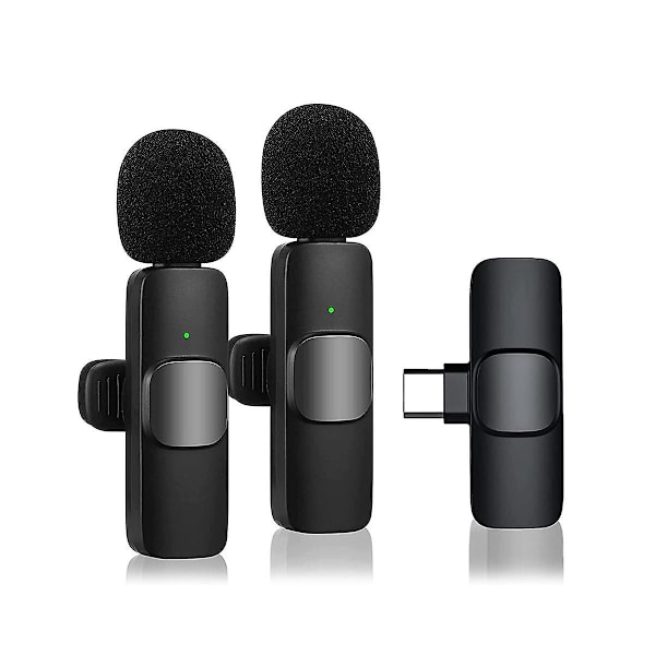 Trådløs Lavalier Mikrofon til USB-C, Plug and Play Støjreduktion Autosynkronisering Lapel Mic Live, vlo