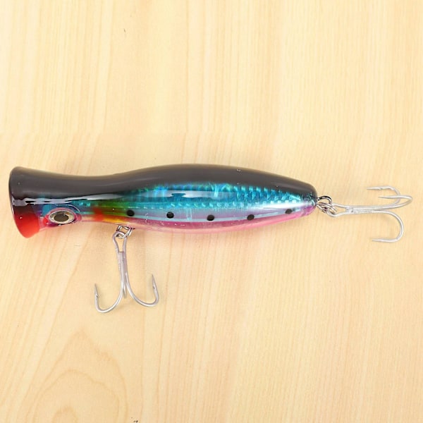 2 stk Popper fiske 3d med trippelkroker 12cm 42g Topwater Hard Lure Soft Isca kunstig fiske L