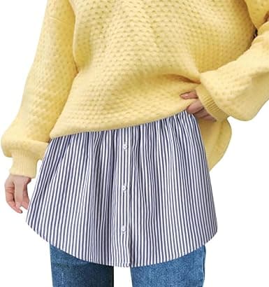 Mini Skirt Shirt Extender (L), Women's Adjustable Stretchy Shirt Ski