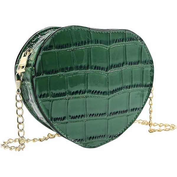 Kvinnor Mini Hjärtformad Crossbody Väska PU Läder Glitter Rhinestones Axelväska Koppling Handväska Plånbok