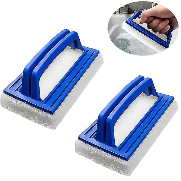 2 stk Håndholdt Svamp Bassengbørste Heavy Duty Bad Skrubbesvamper For Rengjøring Bad, Basseng, Vegger, Fliser