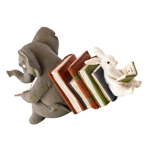 Bokhylla Bokstöd Heminredning Bokhyllor Djurfigur Elefant Hantverk Djur Dekoration Gräsmatta D