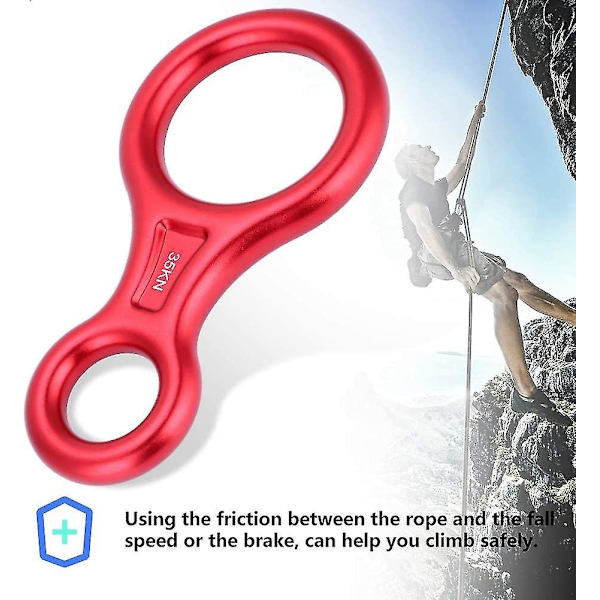 8 Ring Descender, 35kn Herringbone Descender, 8 Ring Rappel Loop Klatring Redningsudstyr, Herringbone Night