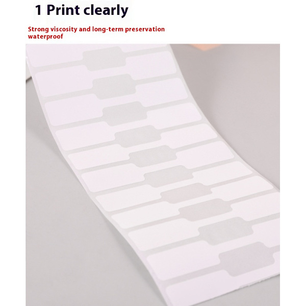 Vita termiska papper 2000 ark Perforerade fraktetiketter, 70 * 12 mm Direkta termiska etiketter för streckkoder Adress