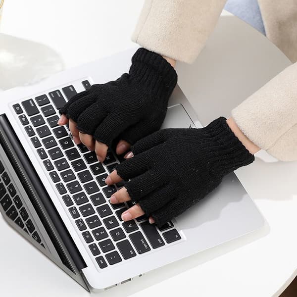 Fingerløse hansker Unisex Varme elastiske votter for menn og kvinner