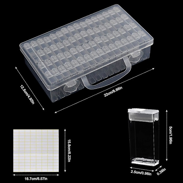 64 rutenett diamantbroderibeskyttelsesboks, diamantmalingsbeholder, perleorganisatorboks, neglkunstbeholder -aya