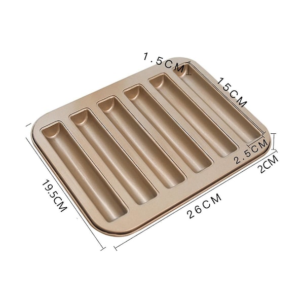 Biscuit Stick Bageplade Kulstofstål Brødstang Biscotti Damefinger Lille Muffin Cupcake Tin Bakke