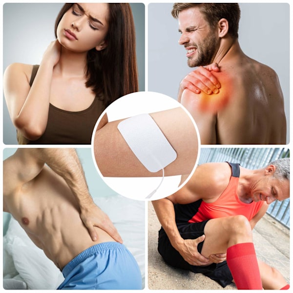 12 stk. Hvid klud Unit Muskelstimulator Maskine med 5*9cm Unit Elektrode Pads områder som knæ eller albuer