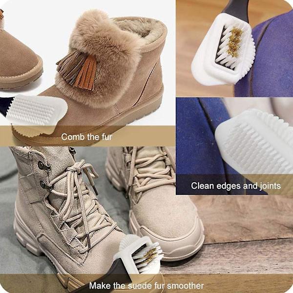 Semsket børste, multifunksjonell nubuck messing og nylon bustbørste, semsket rengjøringsbørste