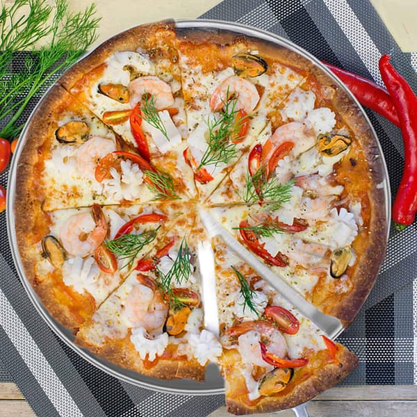 Pizzaform, 12 tommer Pizzaform Rustfrit Stål Pizzaform Bakke Rund Pizzaovn Bageform, Sund & Robust