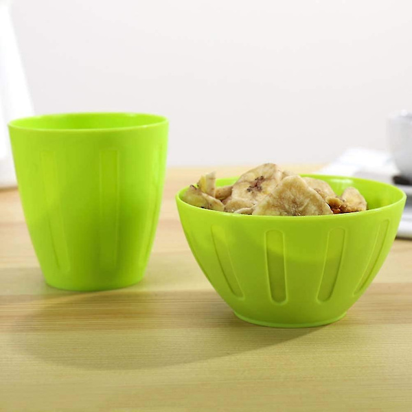 6 st plastskålar färgglada återanvändbara salladsskålar ansiktskryddskål (slumpmässig färg)