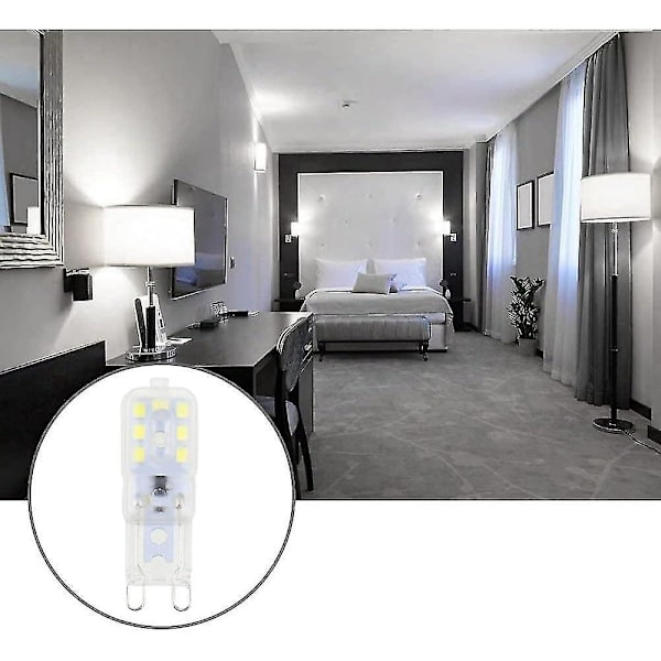 G9 LED-lampor, kallvitt, 3 W, 6500 K, flimmerfria, halogenersättning, dimbara, energibesparande kapselformade LED-lampor för vägglampor, ljuskronor
