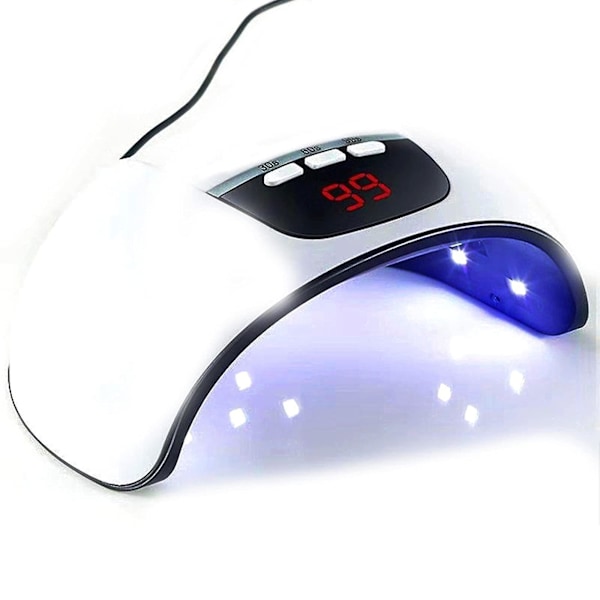Led UV neglelampe, 54w negle tørketrommel gel negle herdelampe UV-lys med USB 3 timer automatisk sensor
