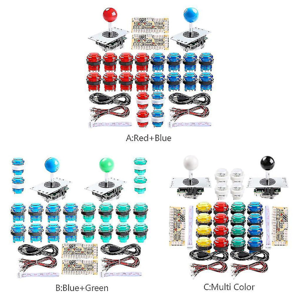 DIY Arcade Kit Zero Delay Usb Encoder Till Pc-spel 2 Spelare Joystick Spelpaket
