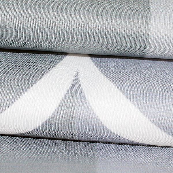 Grå bruseforhæng i stof, vandtæt design og polyester, hurtigtørrende, vægtet søm, bruseforhæng