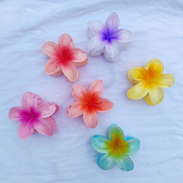 6 kpl keinotekoista Bauhinia-kukkahiuspidikettä, Plumeria-kukkahiusneula kylpyhiuspidikelevy hiusneula hiuslisävarusteet, violetti onnekas