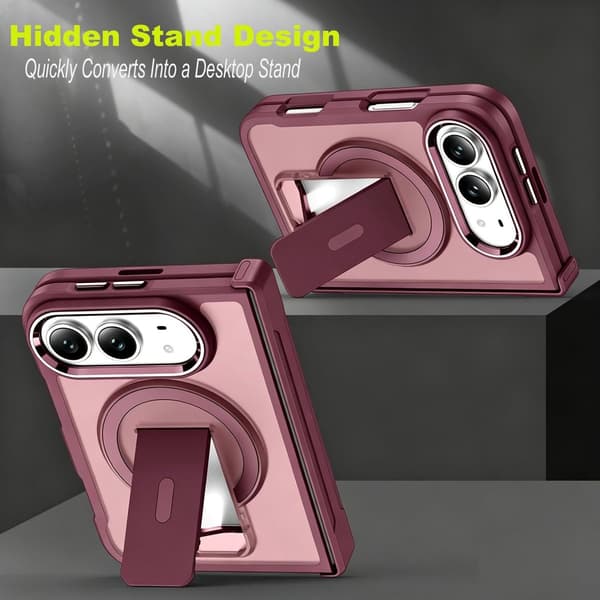 Fodral för iPhone Duo med MagSafe, PC + TPU stötsäkert skydd med justerbart stativ och fullt kameraskydd, blått