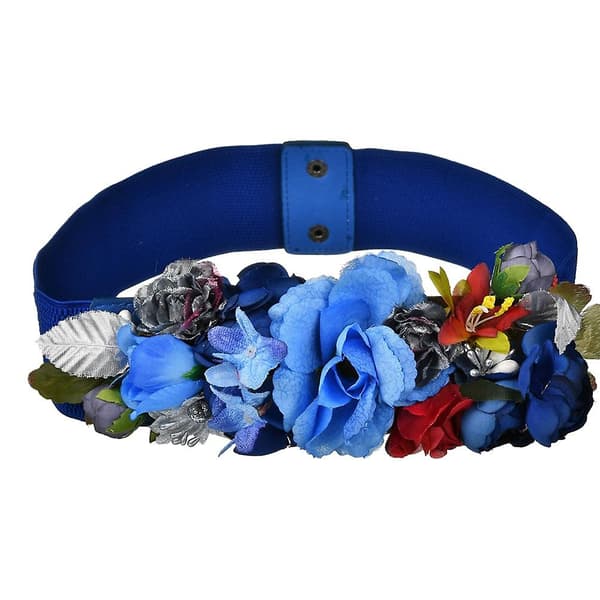 Moderigtigt elastisk blomsterbælte til kvinder (Blå, 60-80 cm)