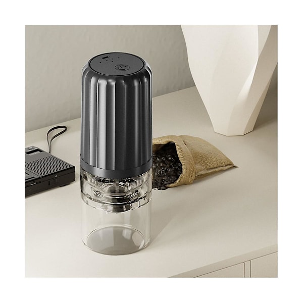 Justerbar elektrisk kaffekvarn, kryddkvarn, kaffebönekvarn, espressokvarn, svart