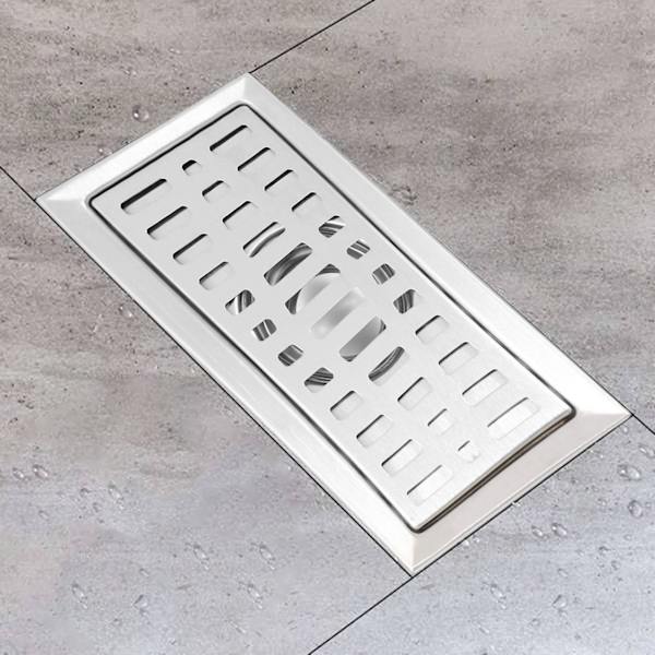 2x Suuri liikennevirta Ruostumaton teräs Kylpyhuone Suihku Neliö Lattiakaivo Risteri Saniteetti 20cm X10cm Lattia