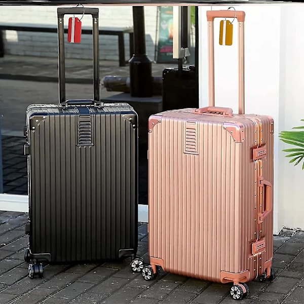 Bagagemærker til Rejser Vandafvisende Aluminium Mærke Ideelt til Forretning og Rejser Håndtaske (10 stk, Sort)