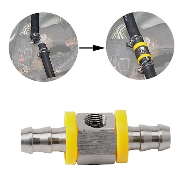 Universal Brændstoftryk Måler 1/8 Npt (140 Psi) Med 3/8 Tommer Brændstofledning Brændstoftryk Måler Sensor T