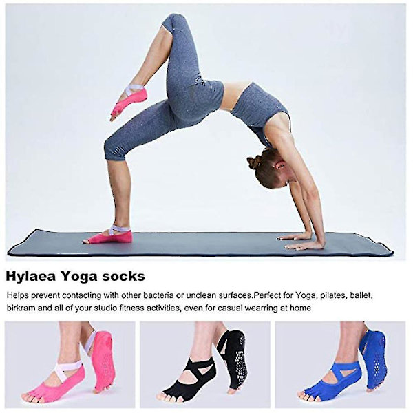 Halv tå multipakke - Grip sklisikre tåsokker for Pilates, Barre, Yoga, Ballett