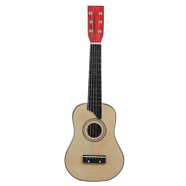25 tum basgitarr i lindträ 6 strängar liten minigiarr med gitarrplektrumsträngar för barn