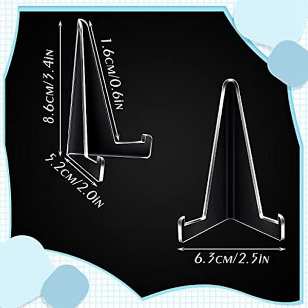 20 stk trekant akryl staffeli stativ for visning mini bilderamme stativ plateholdere fotoholder