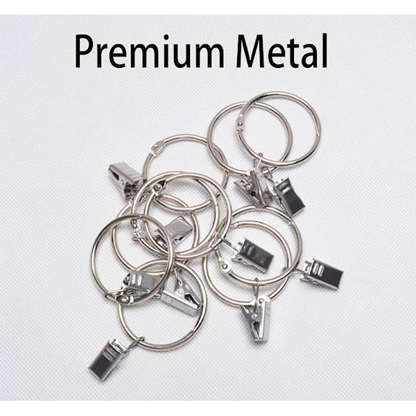 10-pack öppningsbara gardinringar med klämmor i metall, gardinklämmor, dekorativa gardinstångsklipphängare 1,5 tum