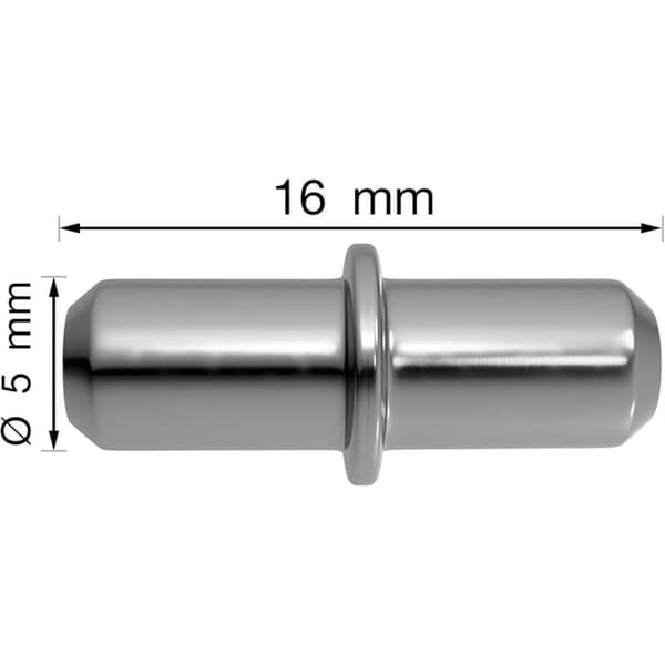 Hylleplugger 5 mm 100 enheter med ring for boring - hylleplugger - hylleplugger - plugger - hylleplugg - 5mm plugg i solid stål, nikkelbelagt