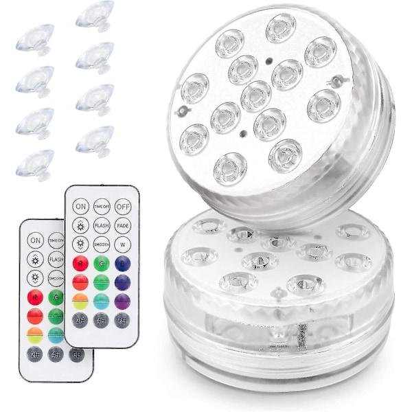 Undervandsbelysning, Led Led Led Lys Med Rgb Farveskift, Til Have/akvarium/vase/svømmebassin Eller Spa/fest, Dekoration Undervandsbelysning Med