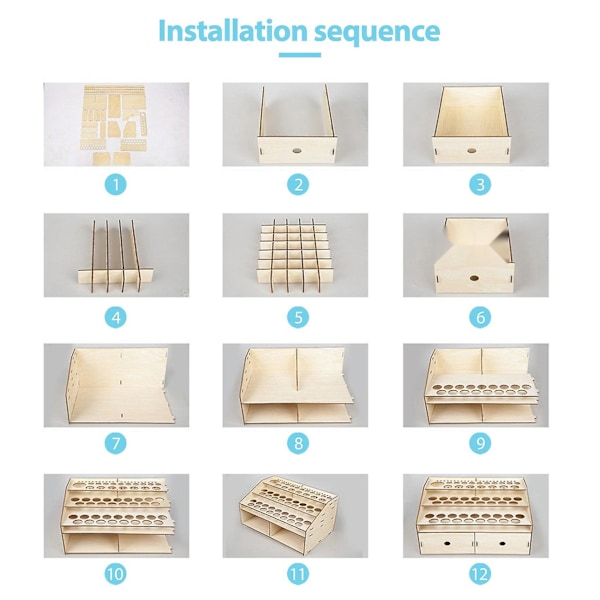 DIY Treorganisator for malingflasker, displaystativ, penselholder, stativ, oppbevaring, modellverktøy