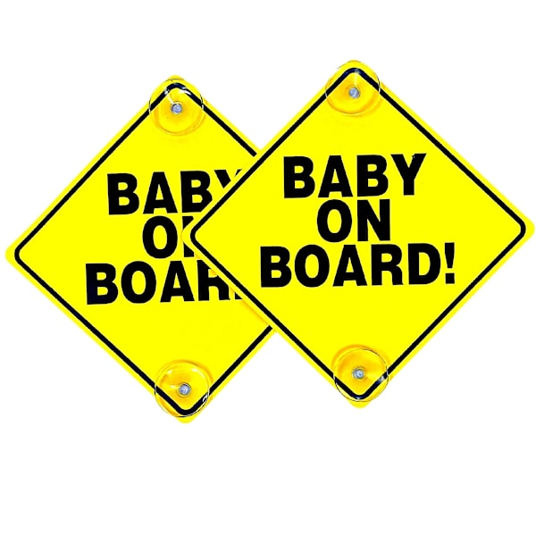 Baby On Board-skylt för bil - Baby On Board-varningsskylt för bil - 2 stycken - vattentät och hållbar